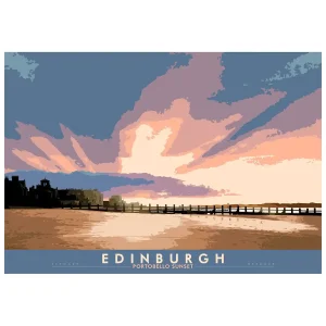 Edinburgh: Portobello Sunset, Giclée Art Print by Stewart Bremner