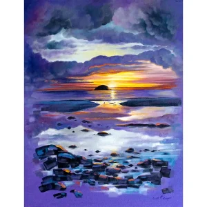 Ailsa Craig Purple, Giclée Art Print by Scott McGregor