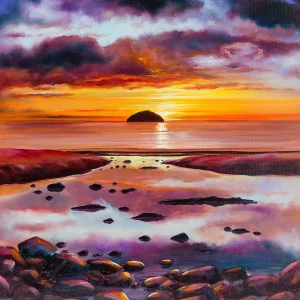 Scarlet Skies, Ailsa Craig, Giclée Art Print by Scott McGregor