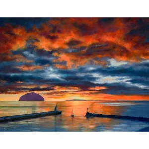 Sundown at Ailsa Craig, Giclée Art Print by Scott McGregor