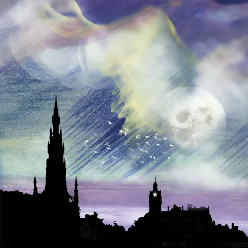 Purple Rain, Scott Monument, Edinburgh, Small Mounted Print by Esther Cohen - Image 2