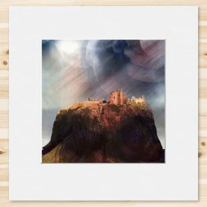 Dunnottar Castle, Small Mounted Print by Esther Cohen