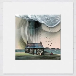Agnes and Magnus Bothy, Going for a Stroll, Somewhere over Fife, Small Mounted Print by Esther Cohen