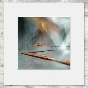 East Beach Bass, North Berwick Summer Sunset, Small Mounted Print by Esther Cohen