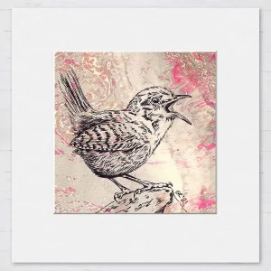 Thrush, Small Mounted Print by Estelle Richardson