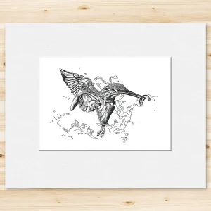 Kingfisher, Small Mounted Print by Estelle Richardson