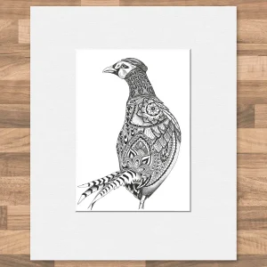 Pheasant, Small Mounted Print by Estelle Richardson