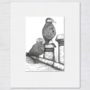 Seagulls, Small Mounted Print by Estelle Richardson