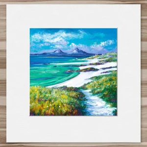 Visit to Sanna Bay, Small Mounted Print by Jean Feeney