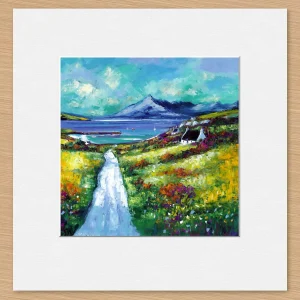 Approaching Elgol, Isle of Skye, Small Mounted Print by Jean Feeney