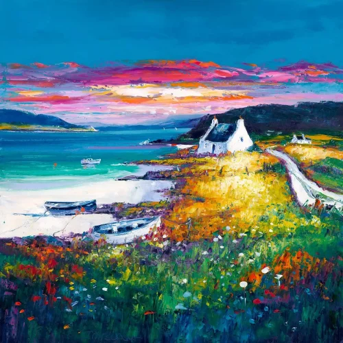 Sunset Camus Croise Bay, Isle of Skye, Small Mounted Print by Jean Feeney - Image 2
