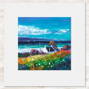 Bright Summer Breeze, Isle of Arran, Small Mounted Print by Jean Feeney