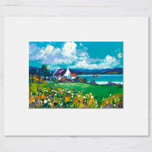 Steamer Heading for Port Appin, Small Mounted Print by Jean Feeney