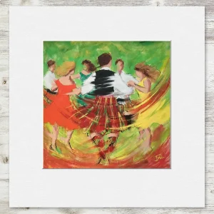 Jig St. Clements, Small Mounted Print by Janet McCrorie