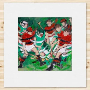 Highland Clash, Small Mounted Print by Janet McCrorie
