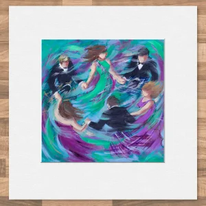 Tartan Twirl, Small Mounted Print by Janet McCrorie
