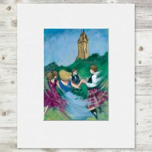 Highland Dance at Stirling's Heart, Small Mounted Print by Janet McCrorie