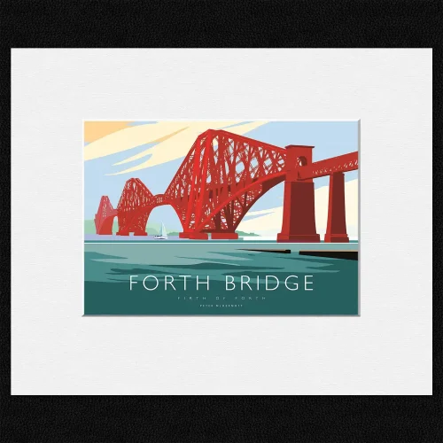 Forth Bridge Firth of Forth, Small Mounted Print by Peter McDermott