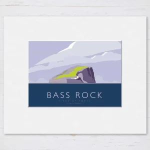 Bass Rock, Small Mounted Print by Peter McDermott