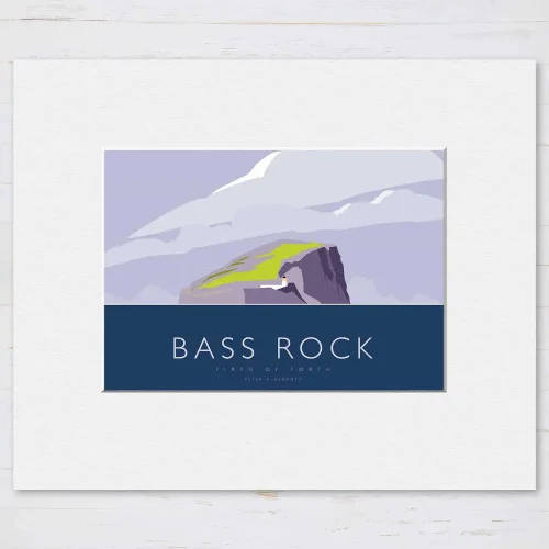 Bass Rock, Small Mounted Print by Peter McDermott