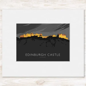 Edinburgh Castle, Small Mounted Print by Peter McDermott