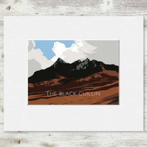 The Black Cuillin, Small Mounted Print by Peter McDermott