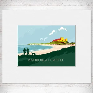 Bamburgh Castle, Small Mounted Print by Peter McDermott