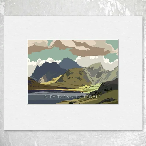 Blea Tarn, Langdale, Small Mounted Print by Peter McDermott