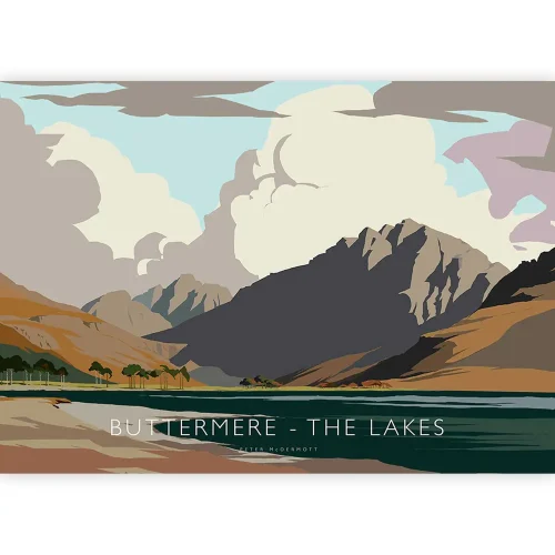 Buttermere, The Lakes, Small Mounted Print by Peter McDermott - Image 2