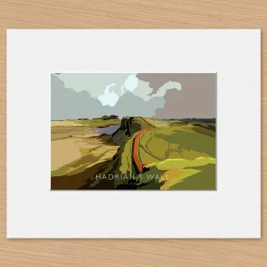 Hadrians Wall, Small Mounted Print by Peter McDermott