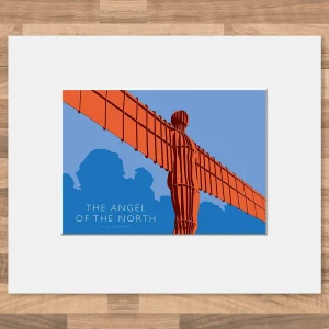 The Angel of the North, Small Mounted Print by Peter McDermott