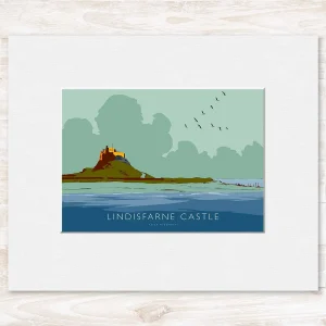 Lindisfarne Castle, Small Mounted Print by Peter McDermott