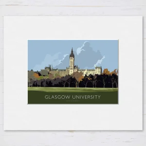 Glasgow University, Small Mounted Print by Peter McDermott