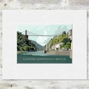 Clifton Suspension Bridge (Green), Small Mounted Print by Peter McDermott
