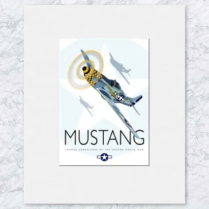 Mustang, Small Mounted Print by Peter McDermott