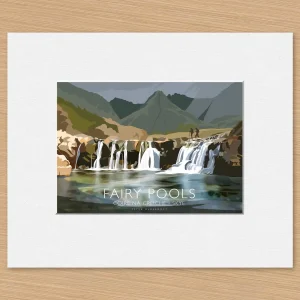 Fairy Pools, Coire Na Creiche, Skye, Small Mounted Print by Peter McDermott