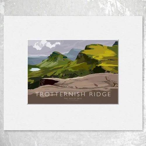 Trotternish Ridge, Small Mounted Print by Peter McDermott