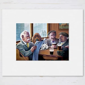 Having a Pint with the Colonel, Small Mounted Print by Scott McGregor