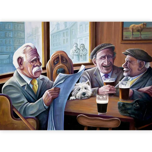 Having a Pint with the Colonel, Small Mounted Print by Scott McGregor - Image 2