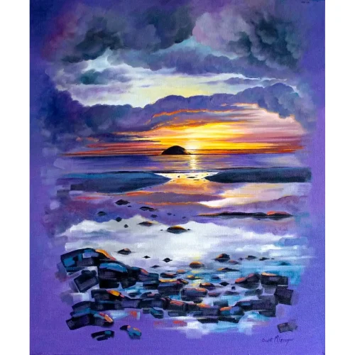 Ailsa Craig Purple, Small Mounted Print by Scott McGregor - Image 2