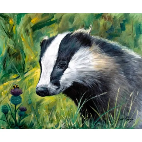 Badger & Bee, Small Mounted Print by Scott McGregor - Image 2
