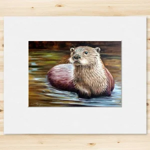 Otter, Small Mounted Print by Scott McGregor