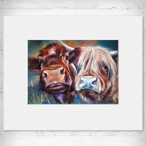 Daisy and Maisy, Small Mounted Print by Scott McGregor