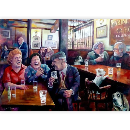 Speed Dating in the Anchor, Small Mounted Print by Scott McGregor - Image 2