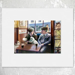 Wee Angus Likes a Pint, Small Mounted Print by Scott McGregor