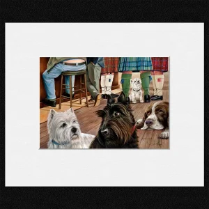 Wee Angus Will Tell Us if He's a True Scotsman, Small Mounted Print by Scott McGregor
