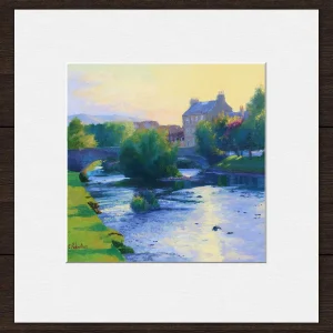 Sunlight over the Esk, Small Mounted Print by Colin Robertson