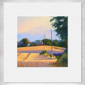 Shadows in the Barley, Small Mounted Print by Colin Robertson