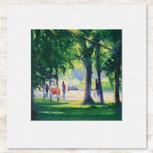 Sunlight through the Trees, Small Mounted Print by Colin Robertson