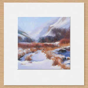 Winter Blues, Glenshee, Small Mounted Print by Colin Robertson